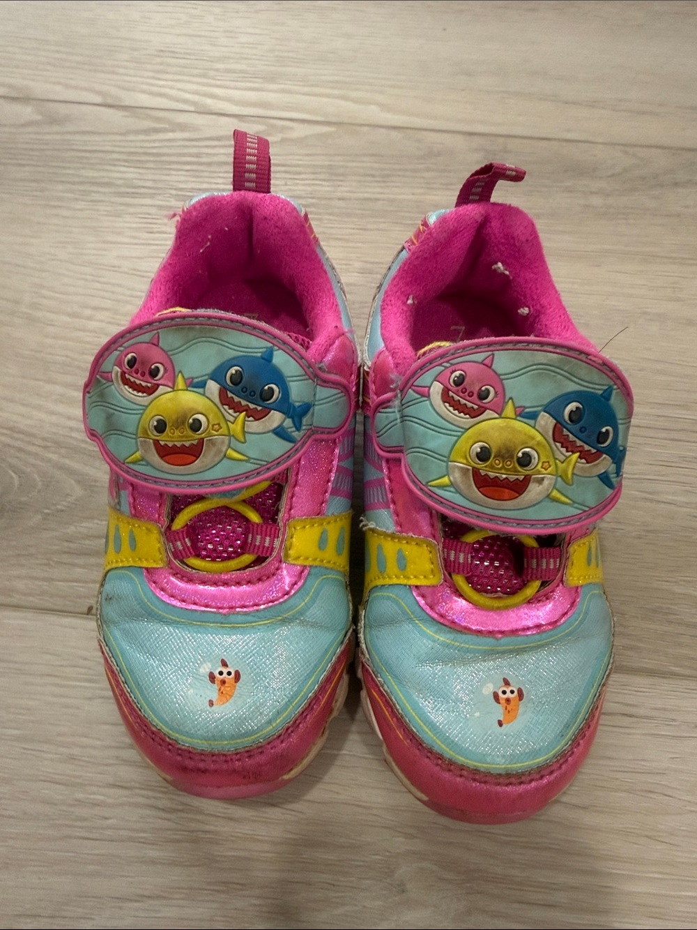 Kids Shark Character Sneakers in Pink and Light Blue